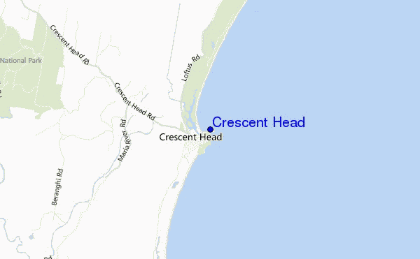 mapa de localização de Crescent Head