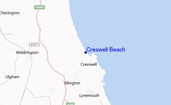mapa de localização de Creswell Beach