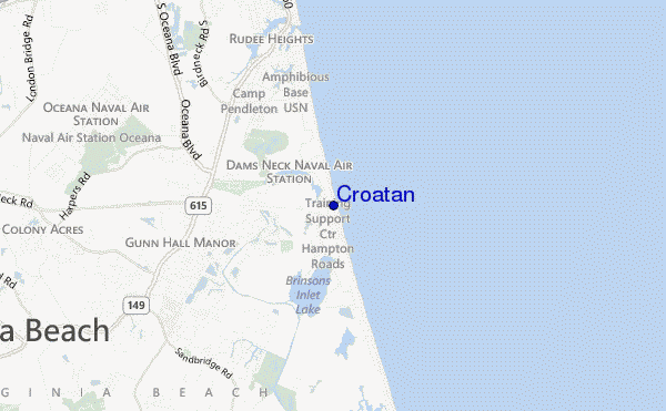 mapa de localização de Croatan