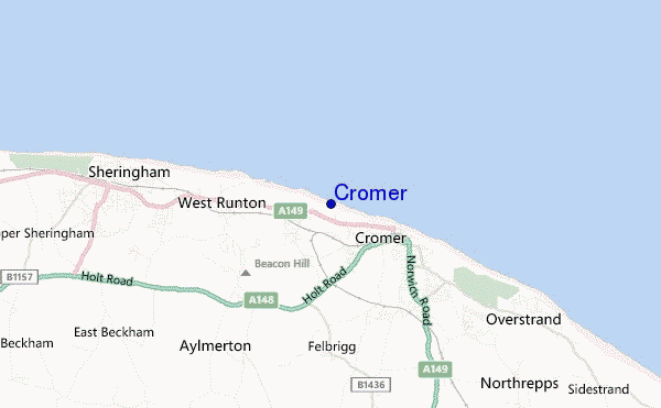 mapa de localização de Cromer