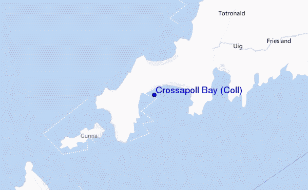mapa de localização de Crossapoll Bay (Coll)