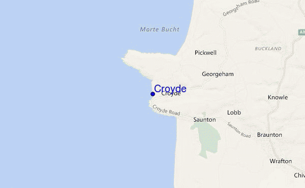 mapa de localização de Croyde