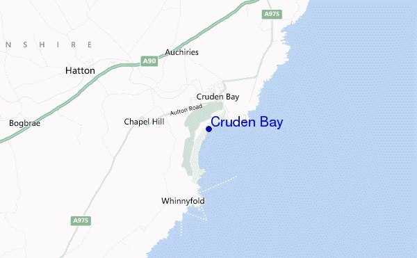 mapa de localização de Cruden Bay