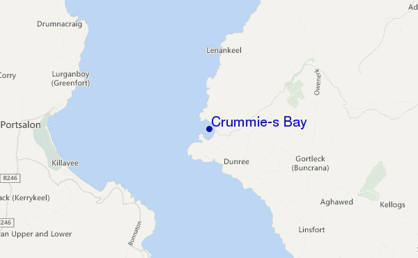 mapa de localização de Crummie's Bay