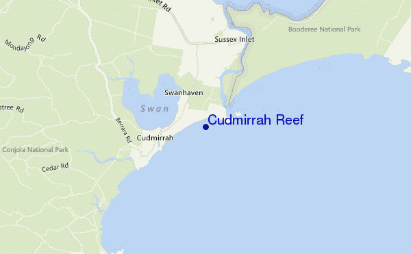 mapa de localização de Cudmirrah Reef
