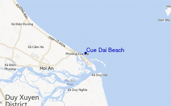 mapa de localização de Cue Dai Beach