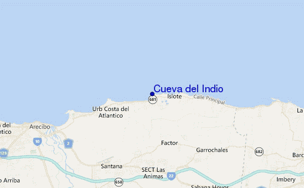mapa de localização de Cueva del Indio