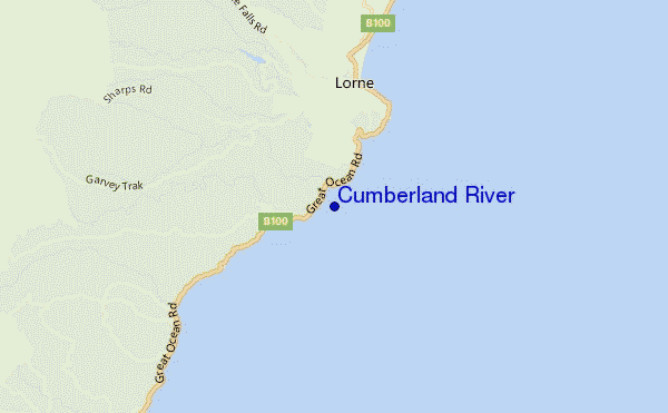 mapa de localização de Cumberland River