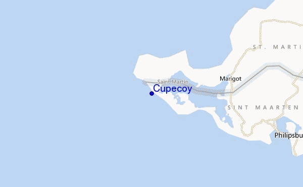 mapa de localização de Cupecoy