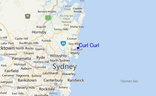 Curl Curl Location Map