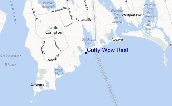 mapa de localização de Cutty Wow Reef