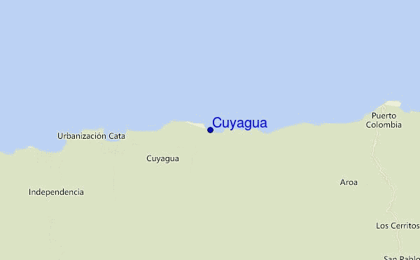 mapa de localização de Cuyagua