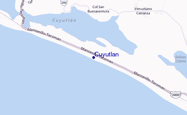 mapa de localização de Cuyutlan