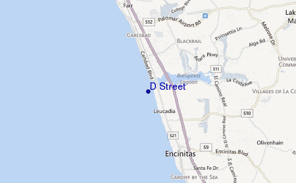 mapa de localização de D Street