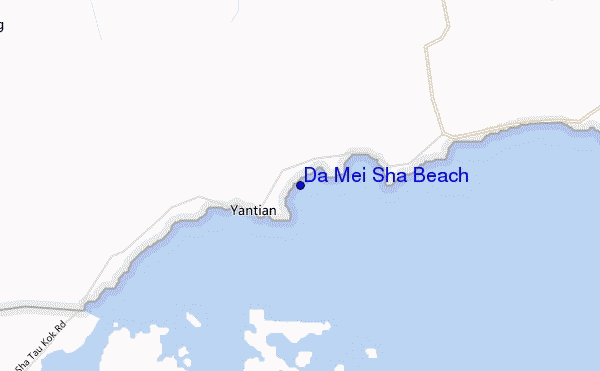 mapa de localização de Da Mei Sha Beach