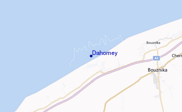 mapa de localização de Dahomey