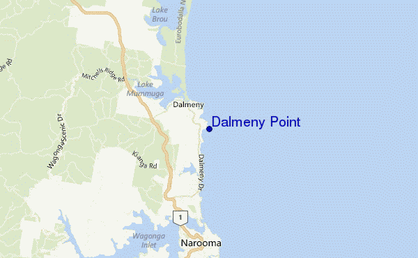 mapa de localização de Dalmeny Point