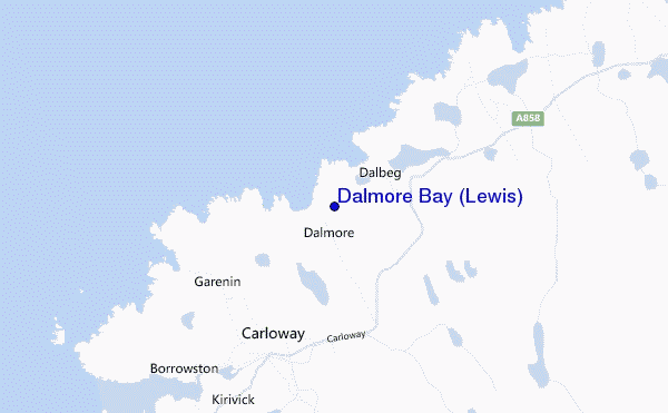 mapa de localização de Dalmore Bay (Lewis)