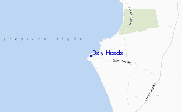 mapa de localização de Daly Heads