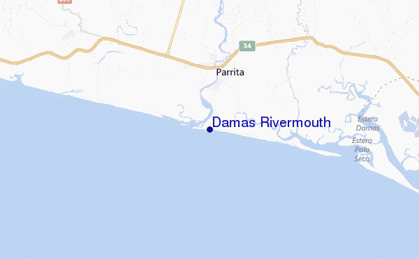 mapa de localização de Damas Rivermouth