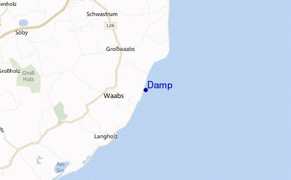 mapa de localização de Damp