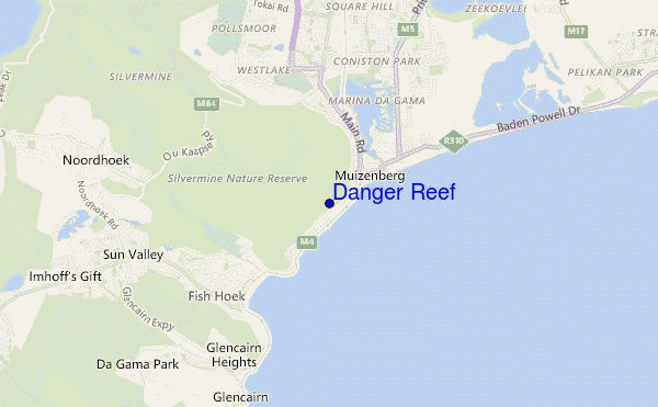 mapa de localização de Danger Reef