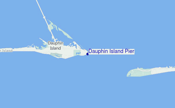 mapa de localização de Dauphin Island Pier