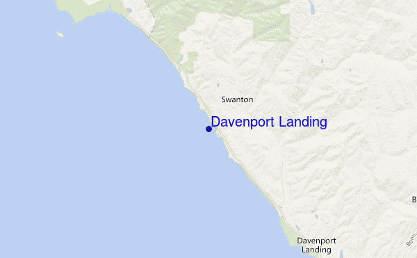 mapa de localização de Davenport Landing
