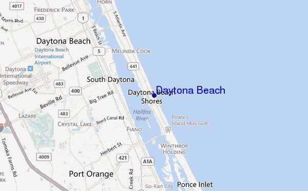 mapa de localização de Daytona Beach