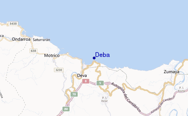mapa de localização de Deba