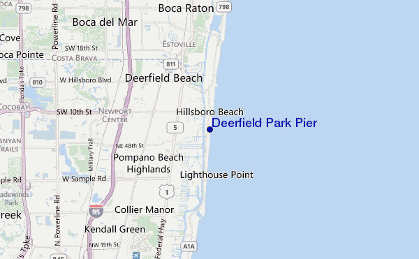 mapa de localização de Deerfield Park Pier