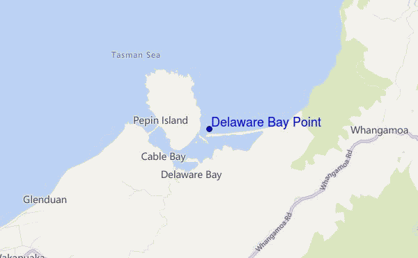 mapa de localização de Delaware Bay Point
