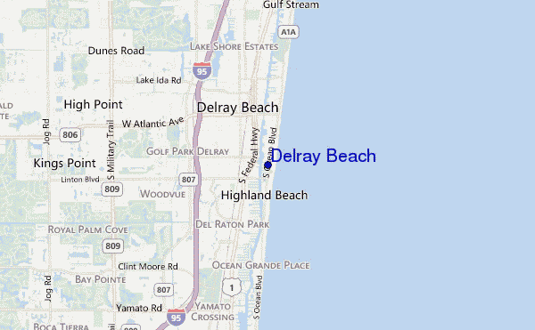 mapa de localização de Delray Beach