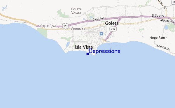 mapa de localização de Depressions