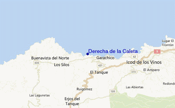 mapa de localização de Derecha de la Caleta