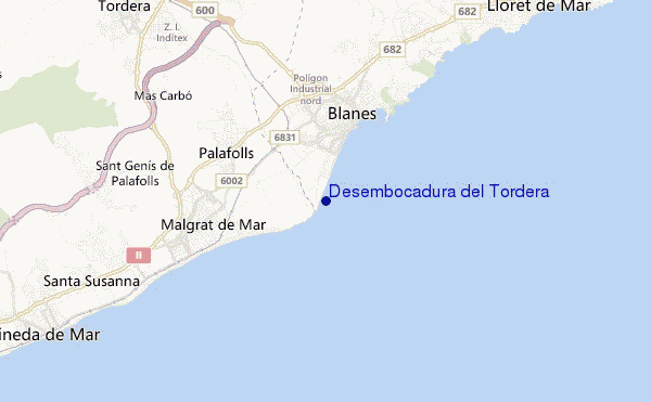mapa de localização de Desembocadura del Tordera