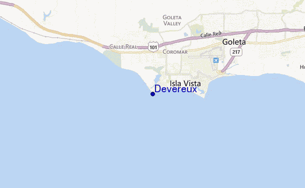 mapa de localização de Devereux