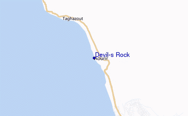 mapa de localização de Devil's Rock