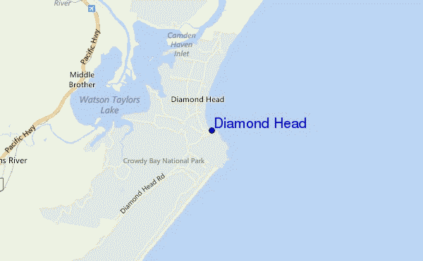 mapa de localização de Diamond Head