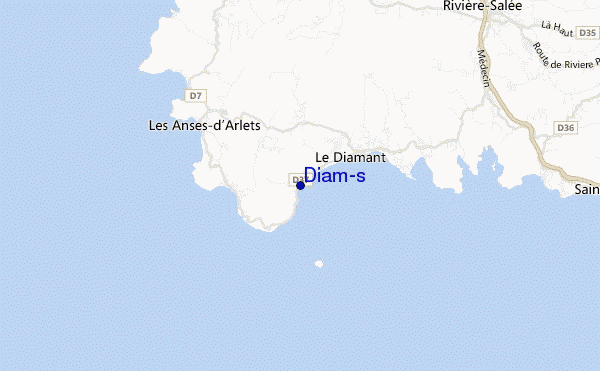mapa de localização de Diam's
