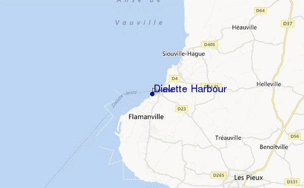 mapa de localização de Dielette Harbour