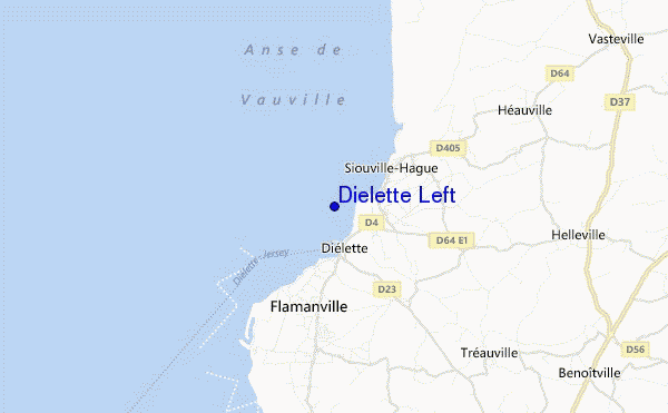 mapa de localização de Dielette Left