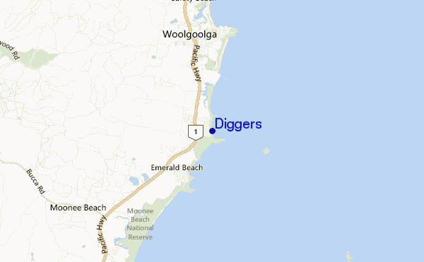 mapa de localização de Diggers