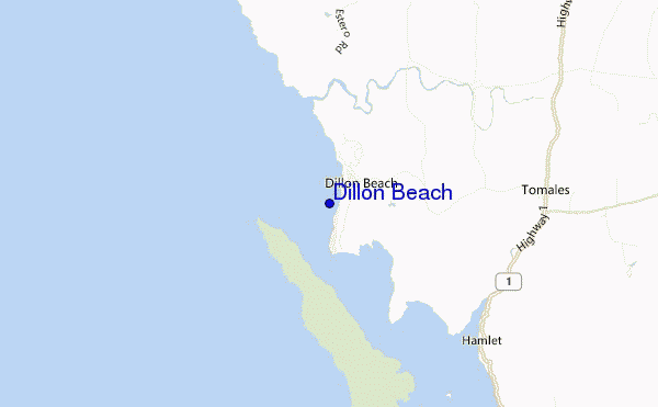 mapa de localização de Dillon Beach