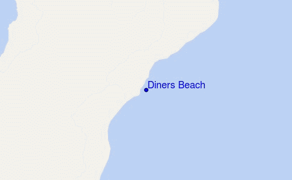 mapa de localização de Diners Beach