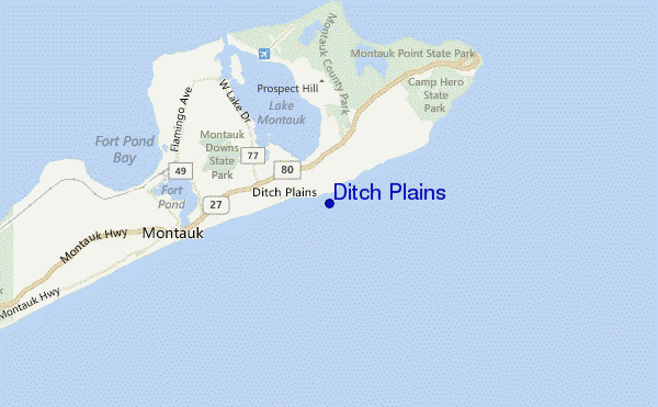 mapa de localização de Ditch Plains