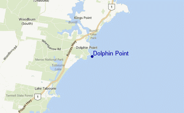 mapa de localização de Dolphin Point