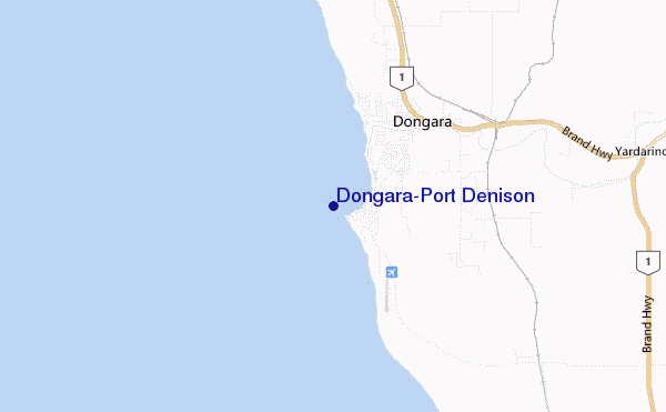 mapa de localização de Dongara-Port Denison