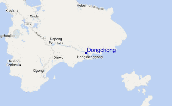 mapa de localização de Dongchong