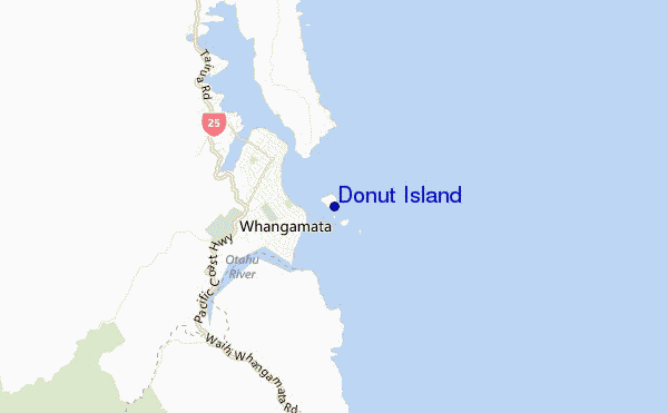 mapa de localização de Donut Island